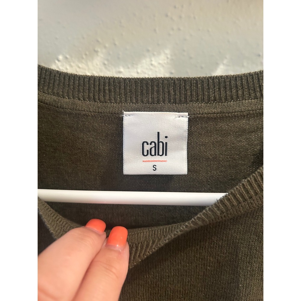 Cabi‎ Sleeveless Knit Sweater Vest Olive Green Women's Size S - Picture 3 of 4